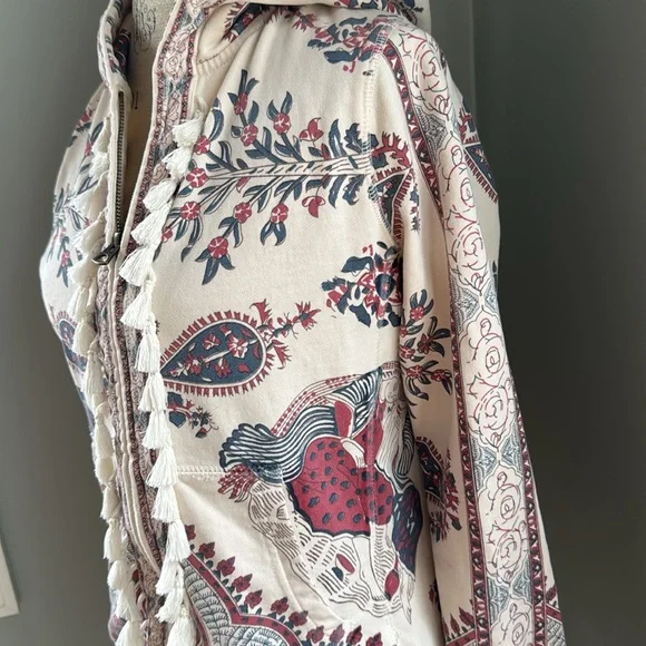 Lucky Brand Lucky Lotus zippered cotton hoodie size M - Picture 3 of 10